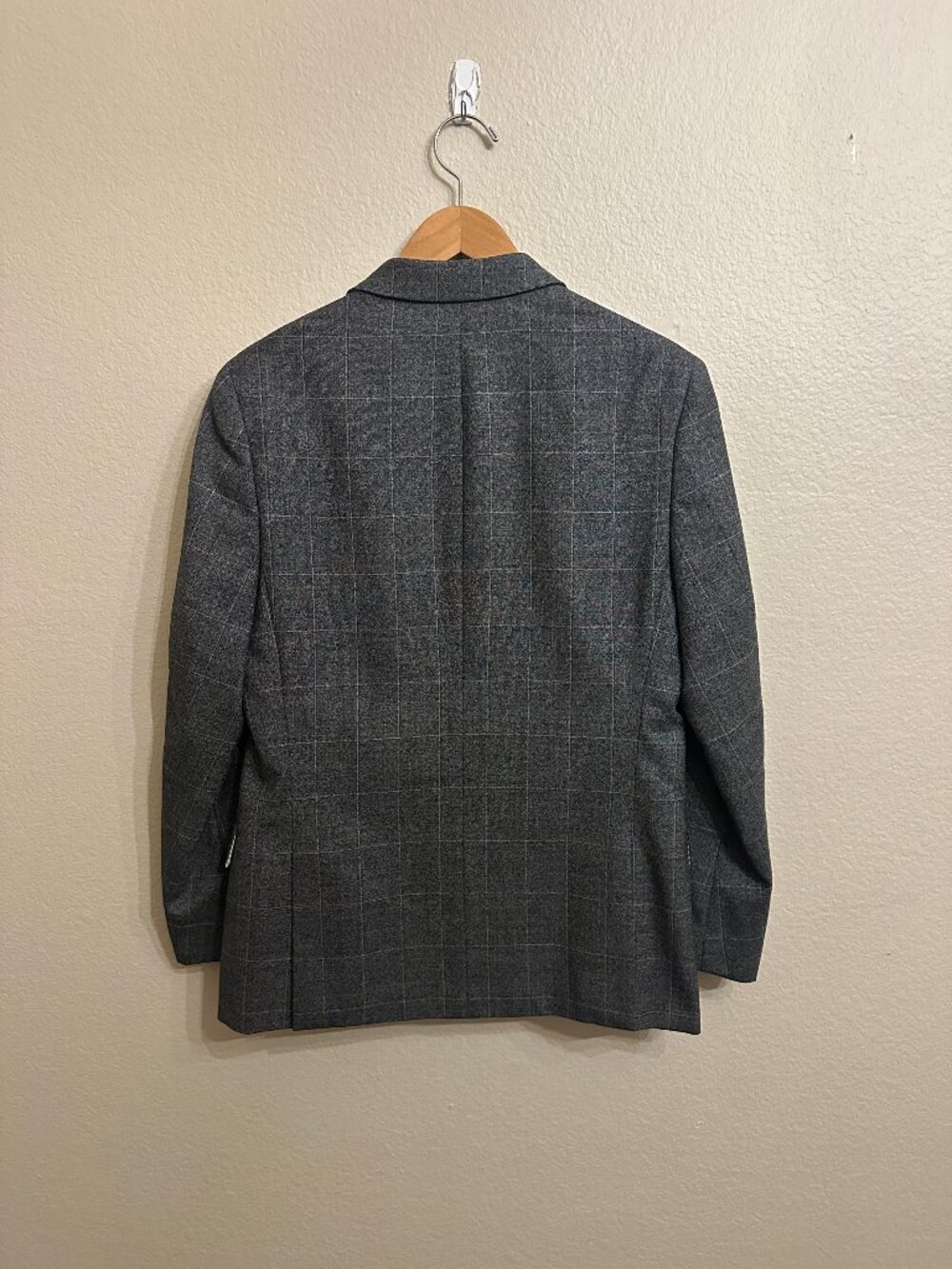 Banana Republic Slim Fit Gray Windowpane Marzotto Italian Wool Sport Coat - Picture 5 of 8